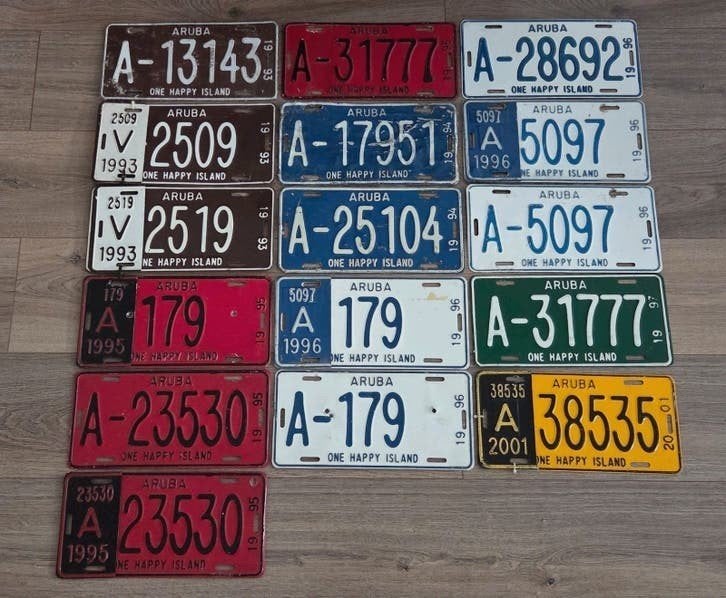 Kentekenplaten nummerplaten nummerborden Aruba, Ophalen of Verzenden, Gebruikt, Auto's