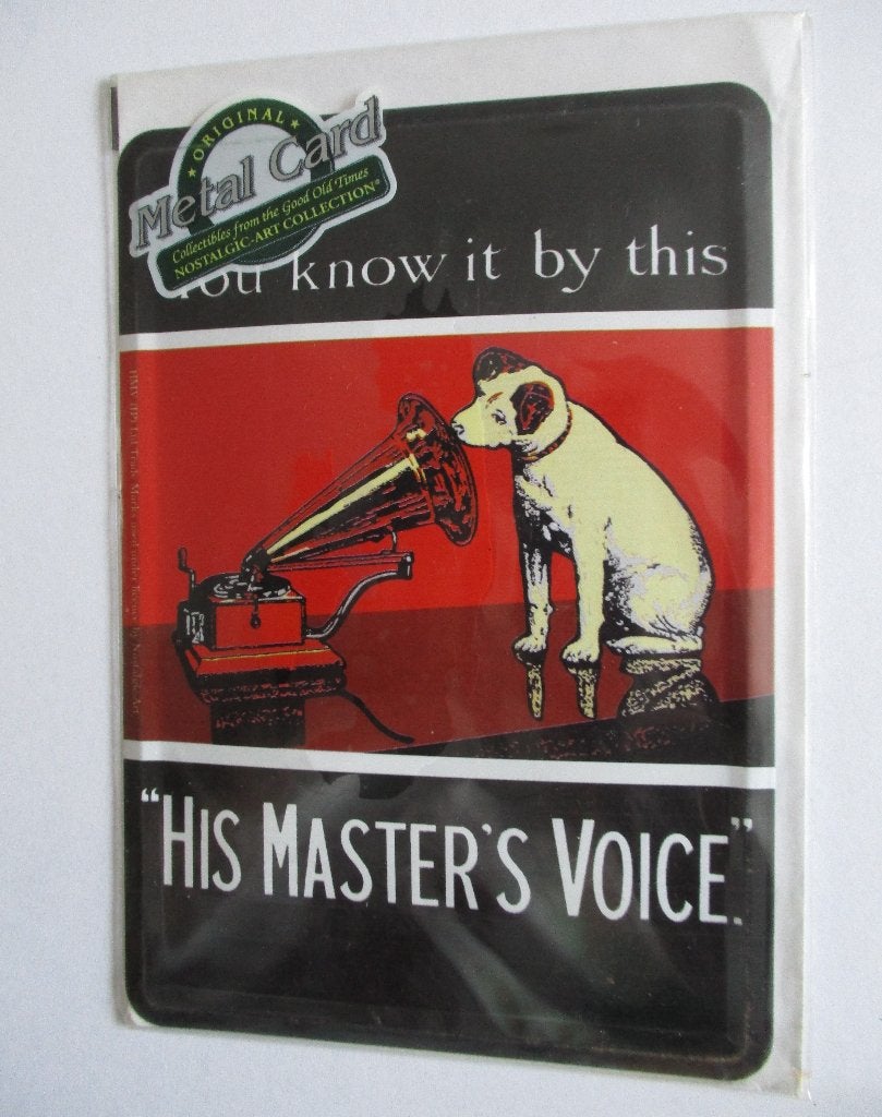 Metalen Plaatje : HIS MASTER'S VOICE met NIPPER., Ophalen of Verzenden, Nieuw, Overige typen