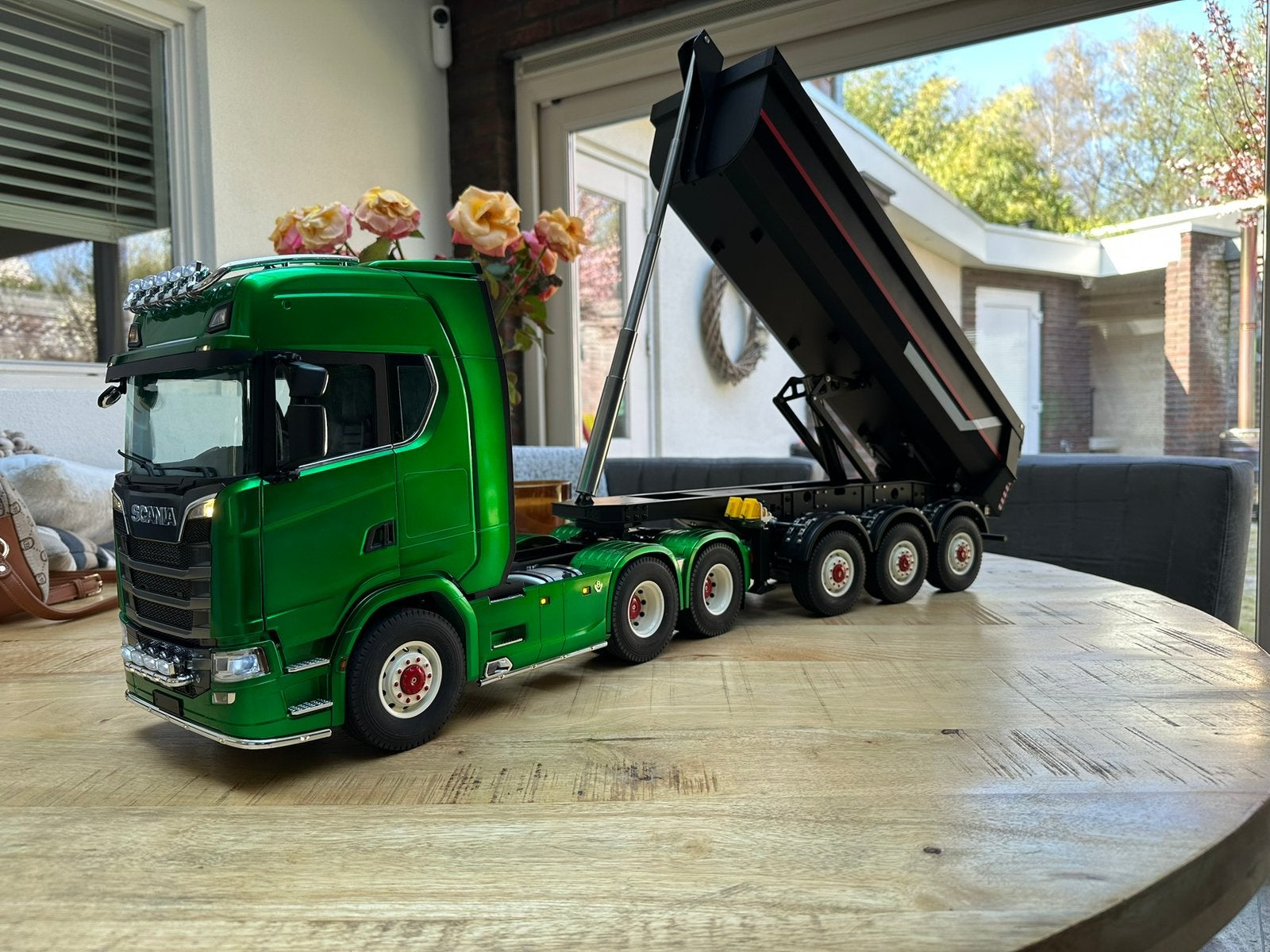 Scania 6x6  RC truck 1/14 Kabolite/Tamiya met metalen kieper, Ophalen of Verzenden, Zo goed als nieuw, Onderdeel