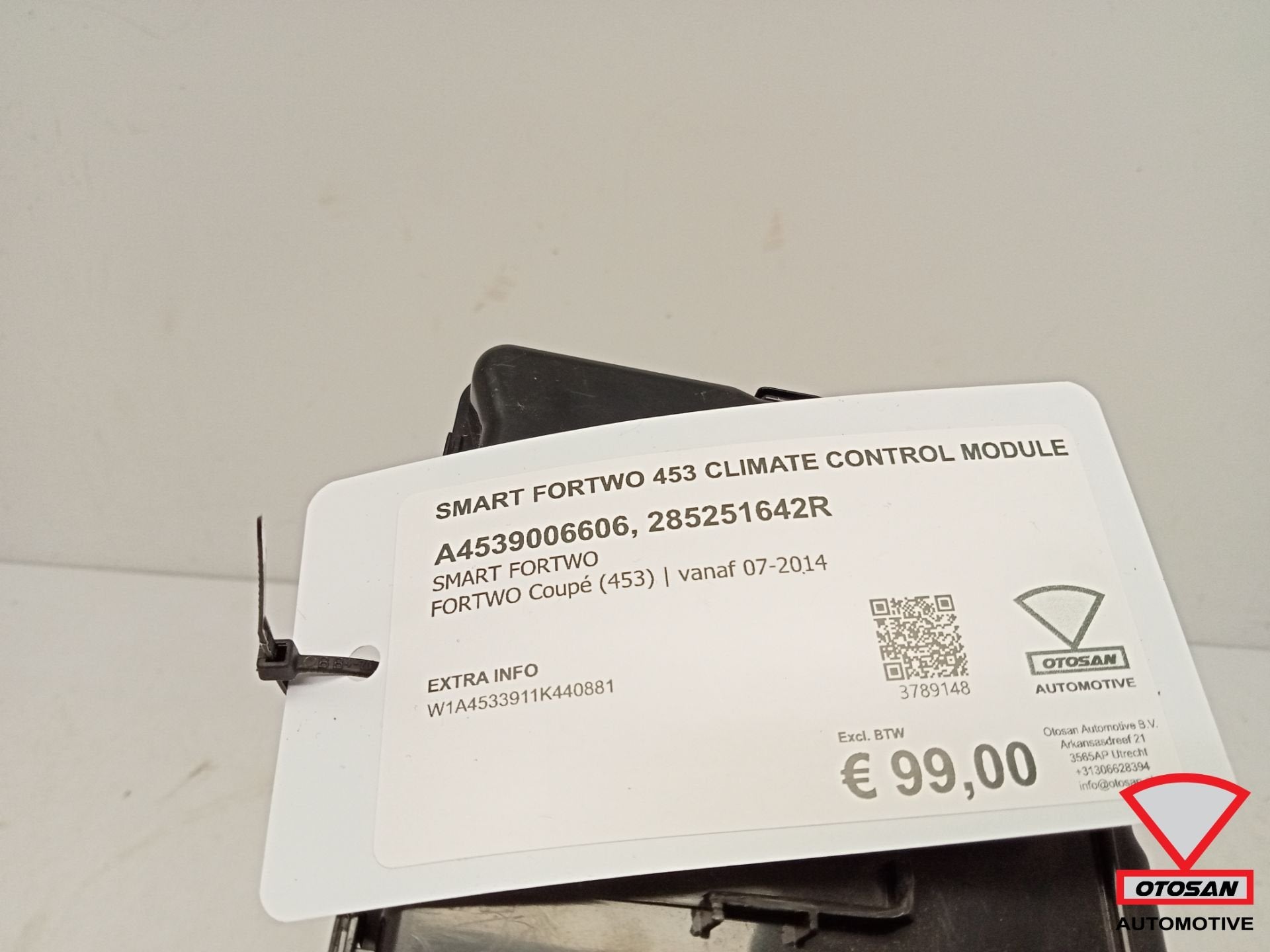 Smart Fortwo 453 2015+ Climate Control Module A4539006606 28, Auto-onderdelen, Gebruikt, Mercedes-Benz AG, Ophalen of Verzenden