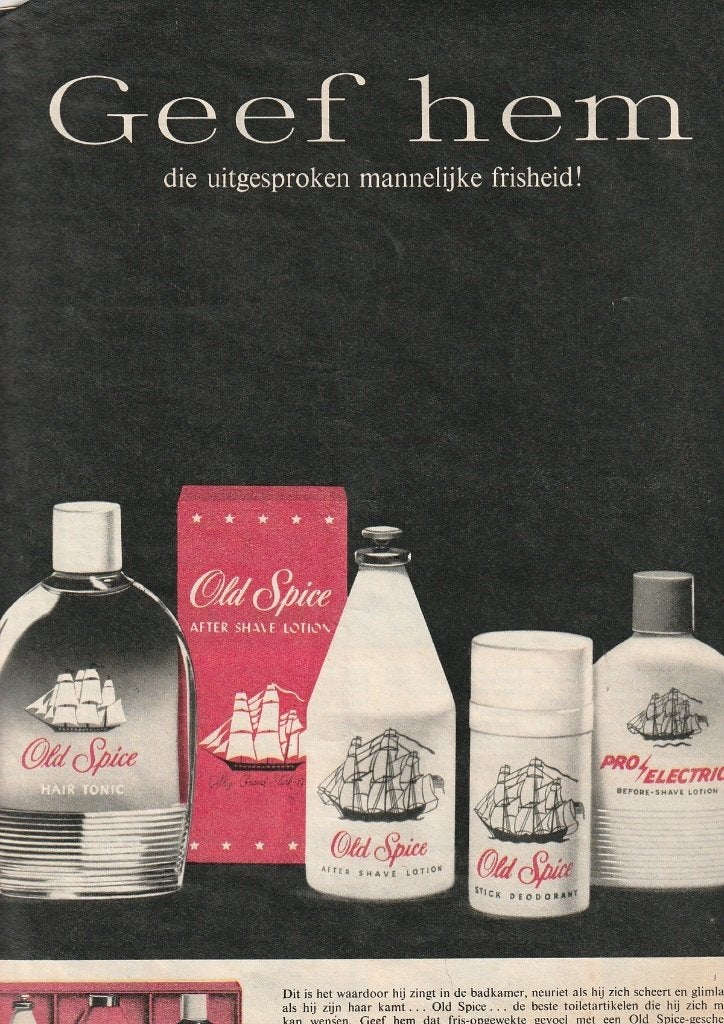 Retro reclame 1963 Old Spice de mannelijke frisheid, Verzenden, Overige typen