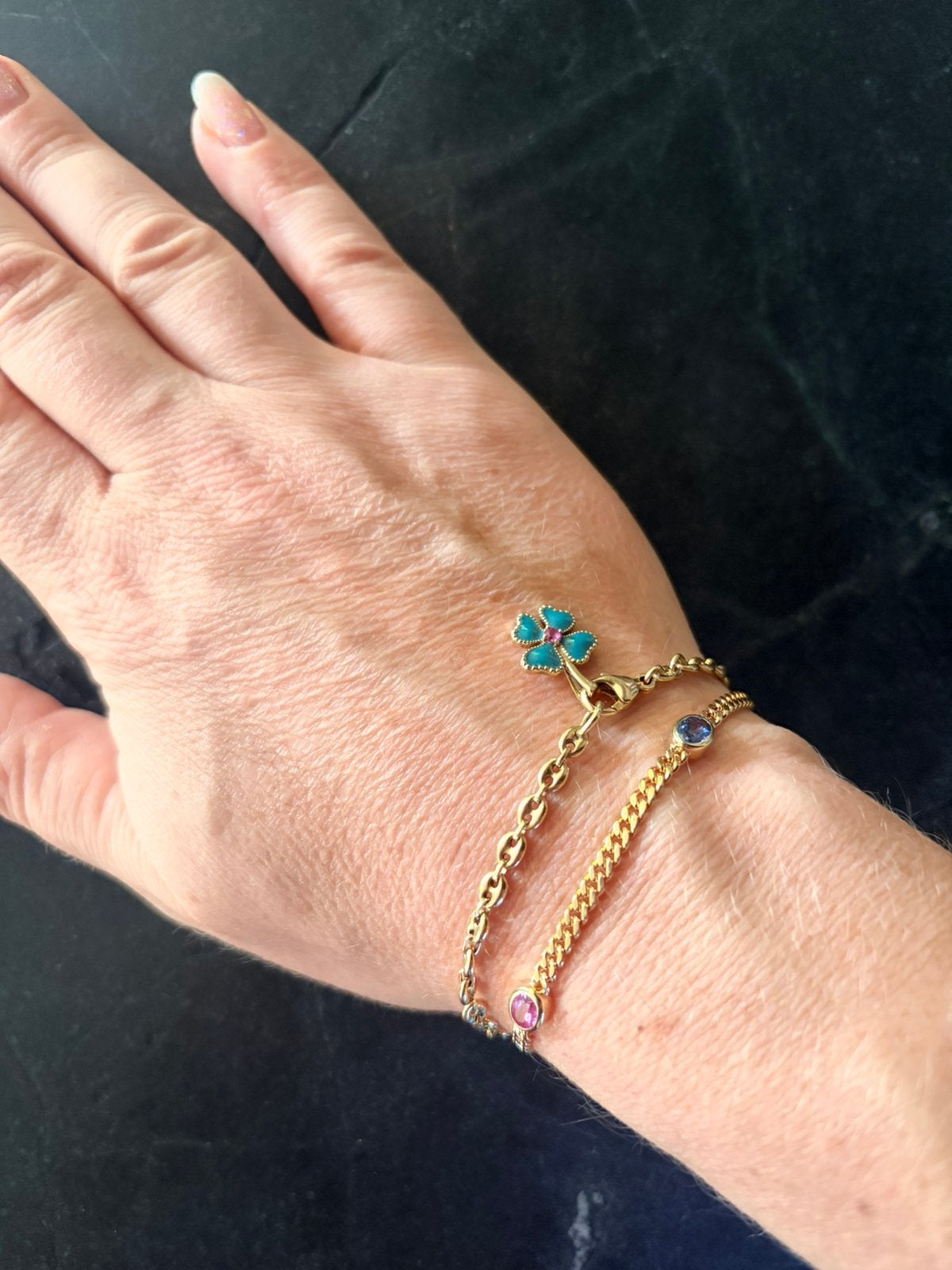 Anna Nina Romy boomsma klaver 4 gouden hanger 14 krt NIEUW, Ophalen, Overige voorstellingen, Nieuw, Met edelsteen