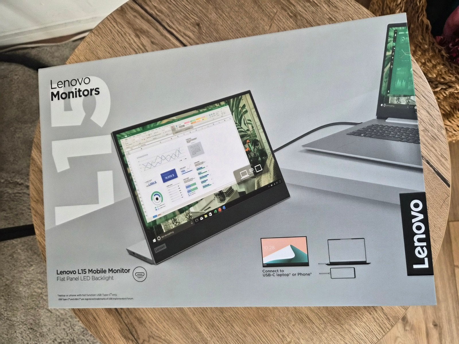 Lenovo L15 Mobile Monitor, Computers en Software, Monitoren, 15,6, Kantelbaar, Full HD, Ophalen of Verzenden