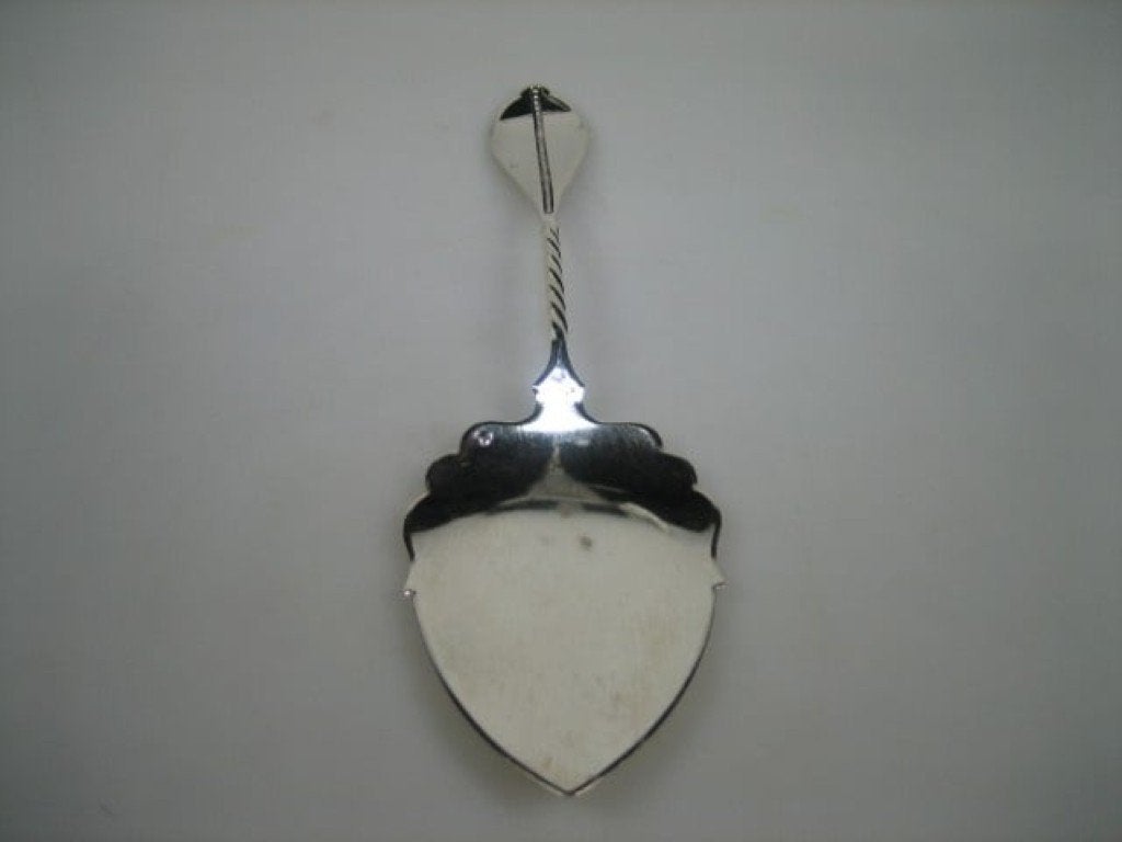 Antieke zilveren gebaksschep met getorste steel ca.1854/1896, Verzenden
