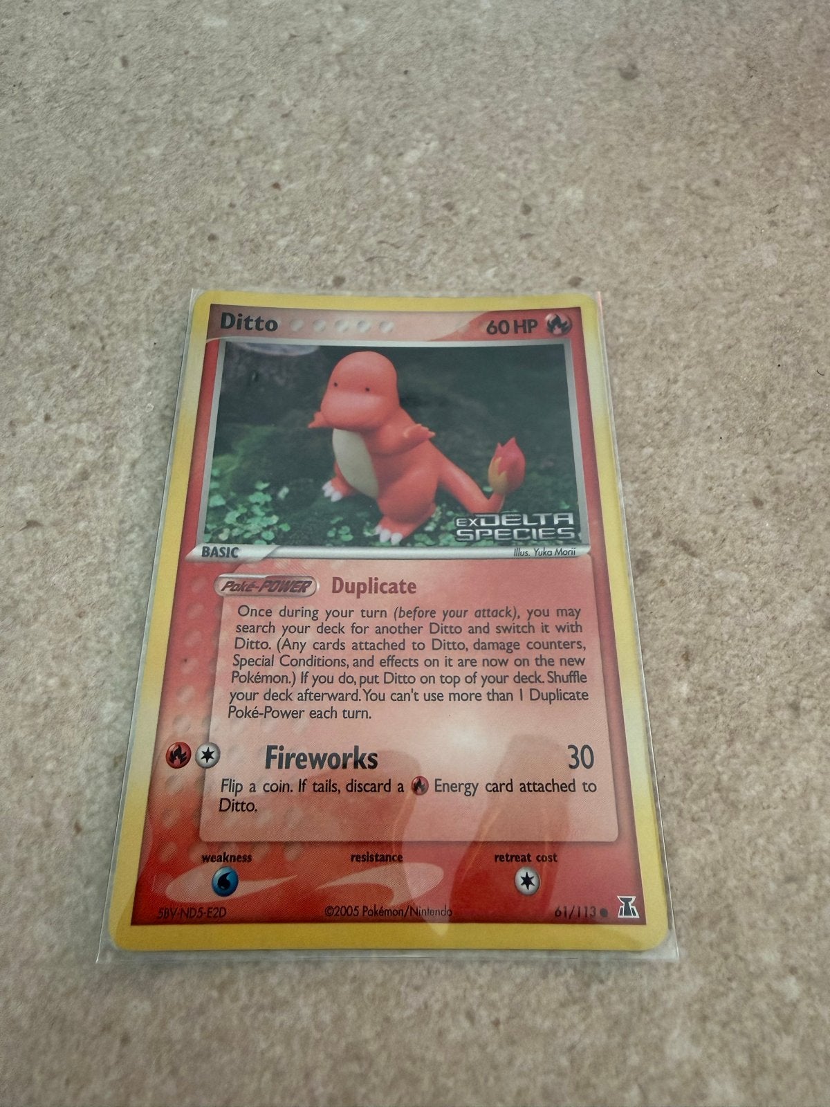 Pokémon Kaart: Ditto Charmander (EX Delta Species), Ophalen of Verzenden, Zo goed als nieuw, Losse kaart