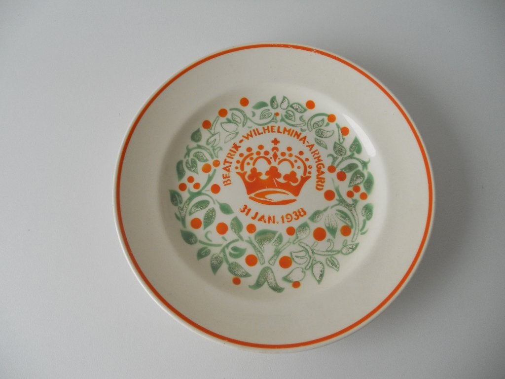 Regout wandbord geboorte Beatrix, Ophalen of Verzenden