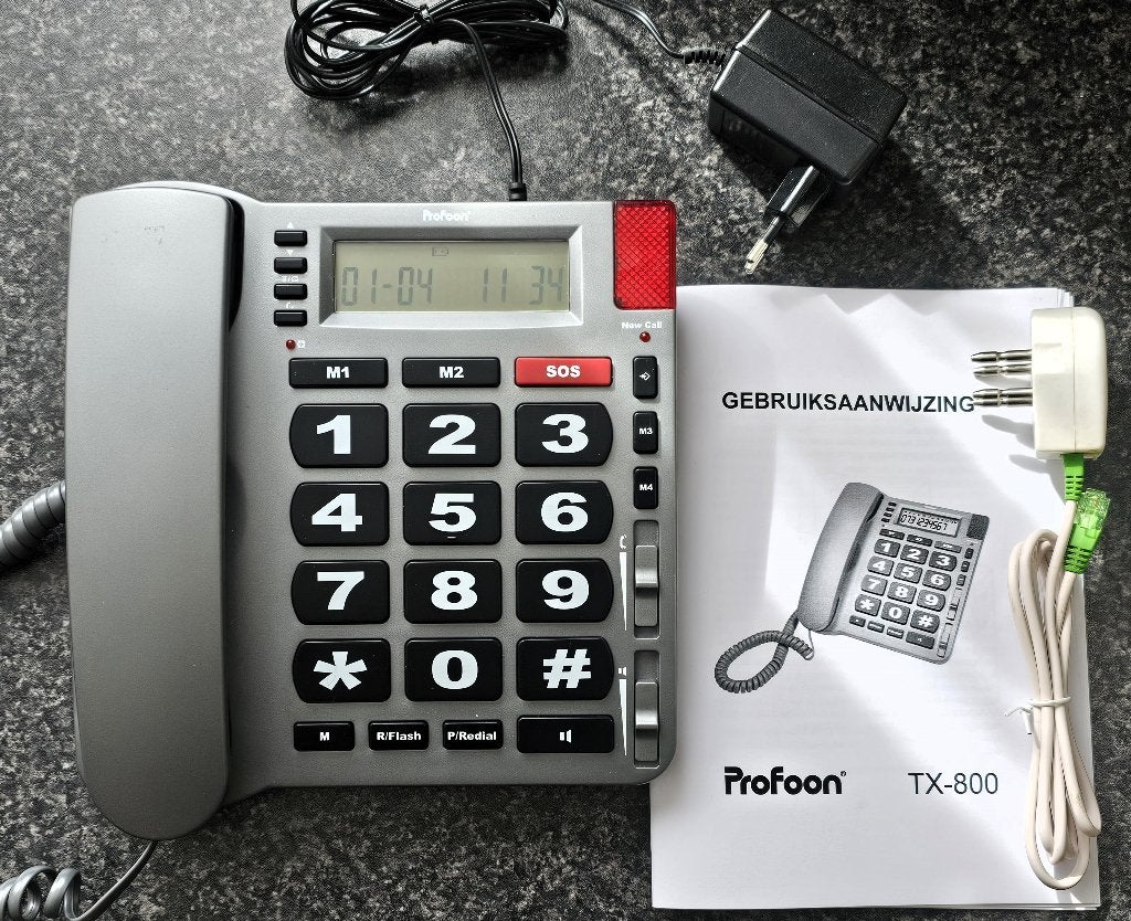 Profoon TX‑800 Senioren telefoon Nieuwstaat Grote toetsen, Ophalen of Verzenden, Zo goed als nieuw