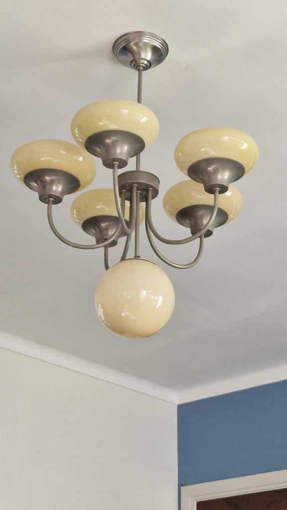 Franse salonlamp, Ophalen, Zo goed als nieuw, Glas, Art deco