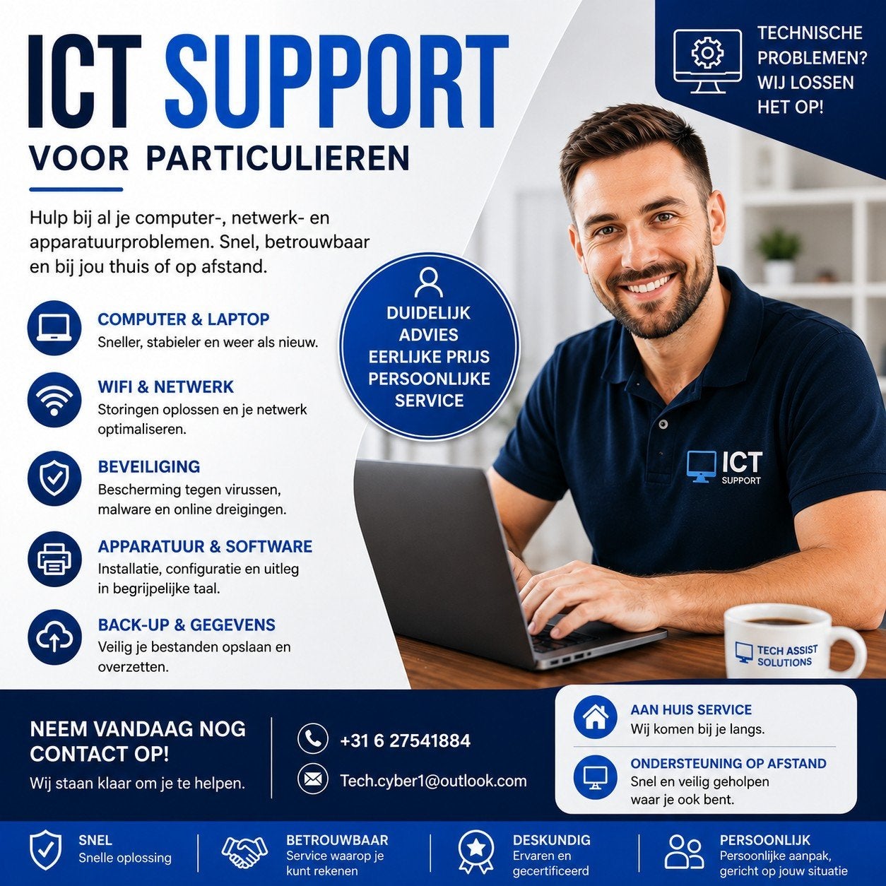 IT-support voor particulieren, Diensten en Vakmensen, Computer en Internet experts, Garantie, Beveiliging en Viruspreventie