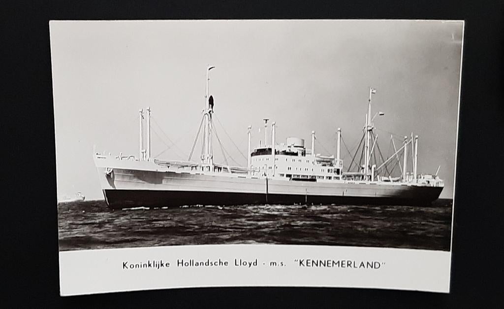 ms. Kennemerland van Koninklijke Hollandsche Lloyd N.V., Verzamelen, Scheepvaart, Verzenden, Zo goed als nieuw, Motorboot, Kaart, Foto of Prent