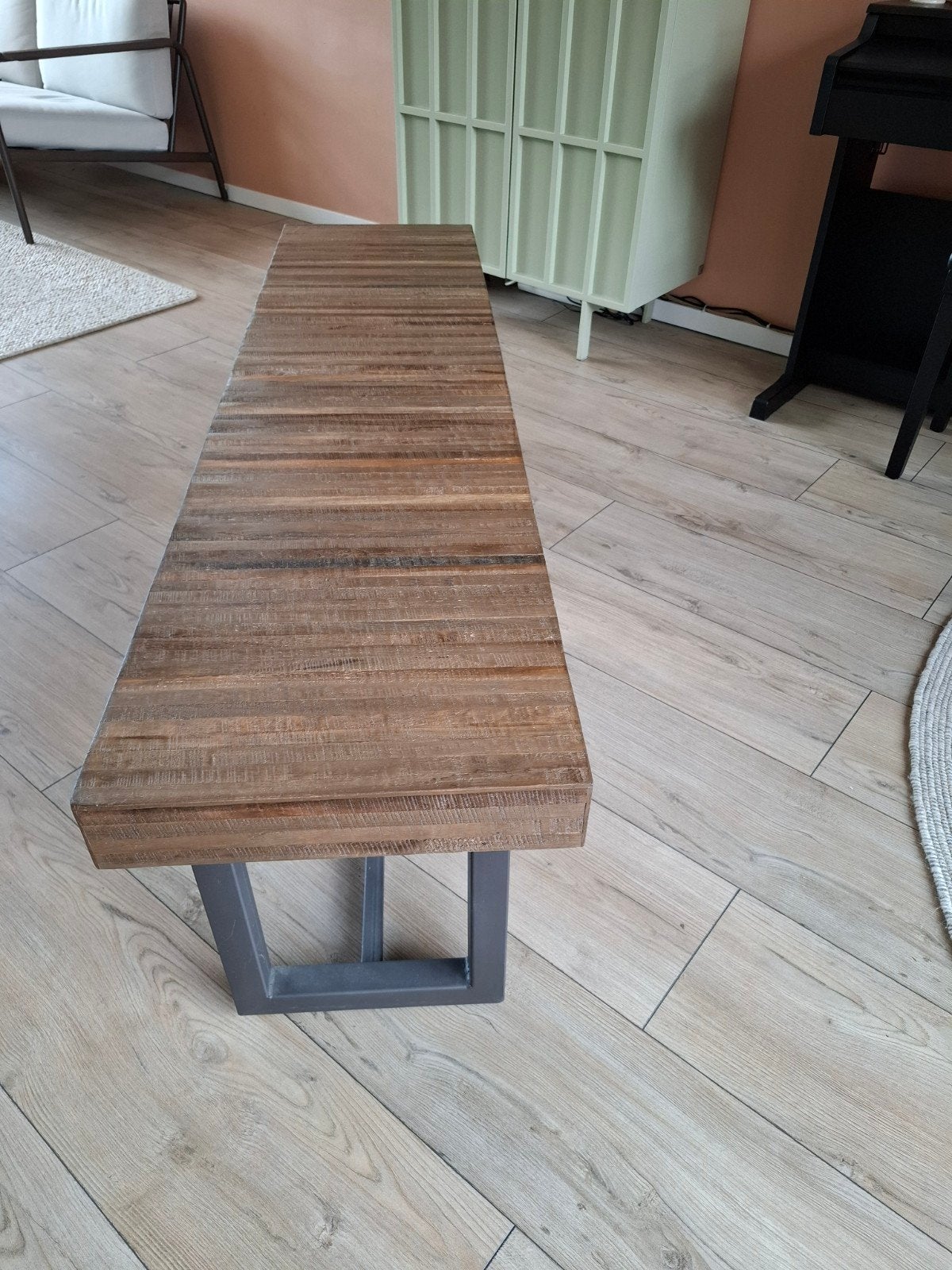 Eettafel bankje woo*d, Huis en Inrichting, Ophalen, Woood, Overige typen, Bruin