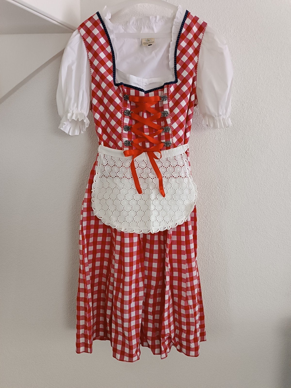 Premium Trachten Dirndl Jurk met Schort en Blouse Mt 46, Maat 46/48 (XL) of groter, Premium Trachten, Ophalen of Verzenden, Zo goed als nieuw