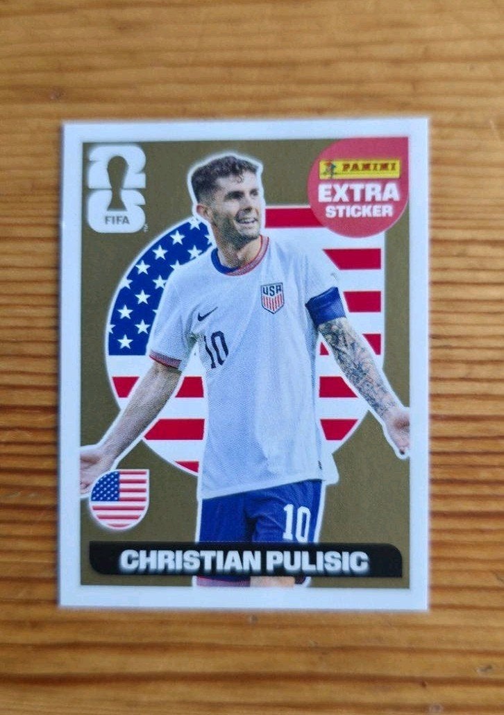 Panini Extra Sticker Pulisic Goud, Verzenden, Zo goed als nieuw, Sticker