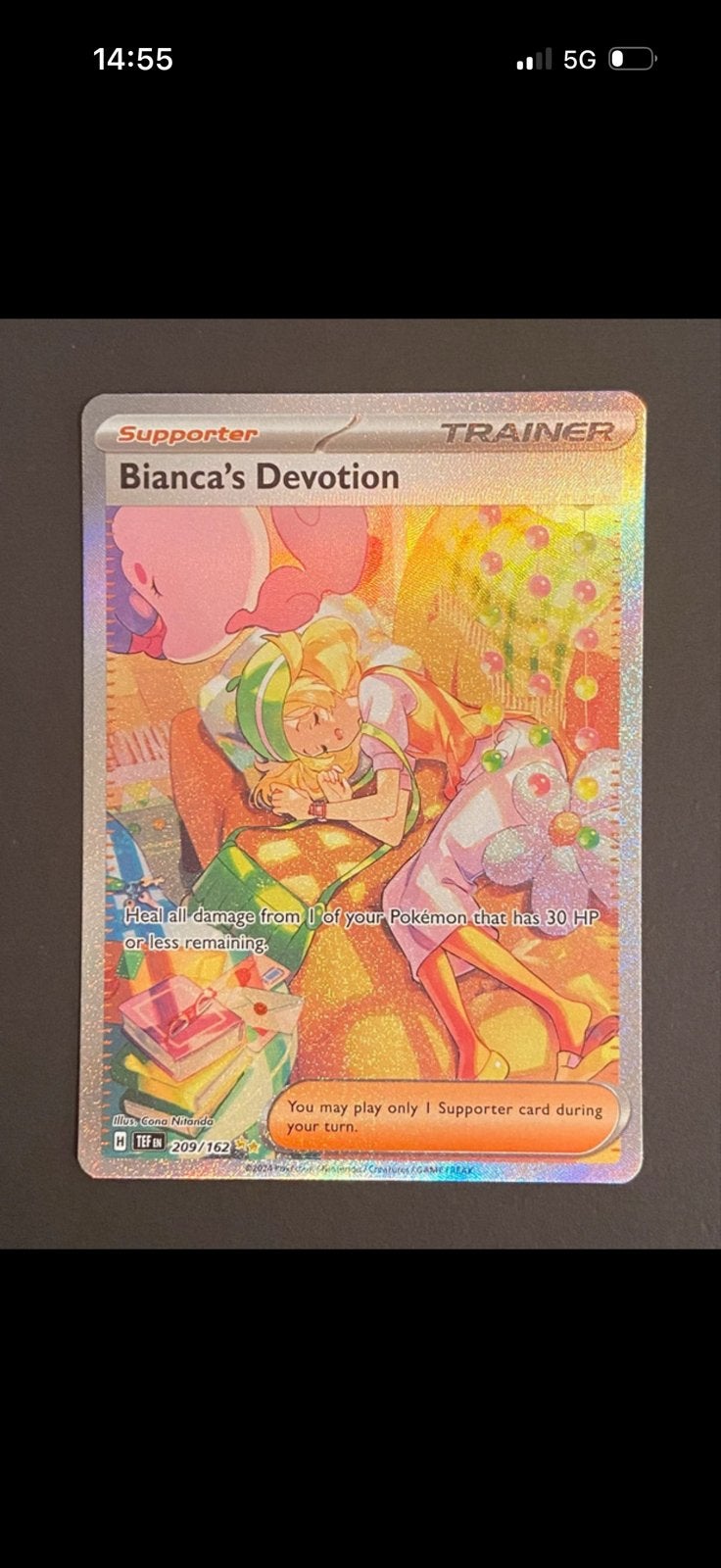 Pokémon TCG Bianca's Devotion Full Art Trainer Kaart, Ophalen of Verzenden, Zo goed als nieuw, Losse kaart, Foil