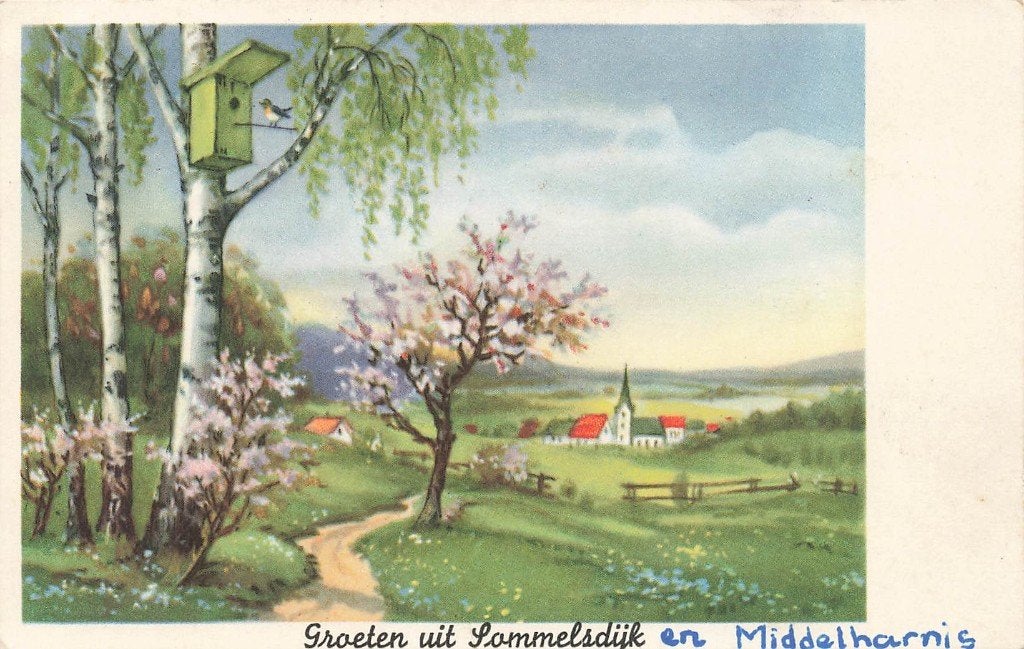 Groeten uit Sommelsdijk, Verzamelen, Ophalen of Verzenden, 1940 tot 1960, Gelopen, Zuid-Holland
