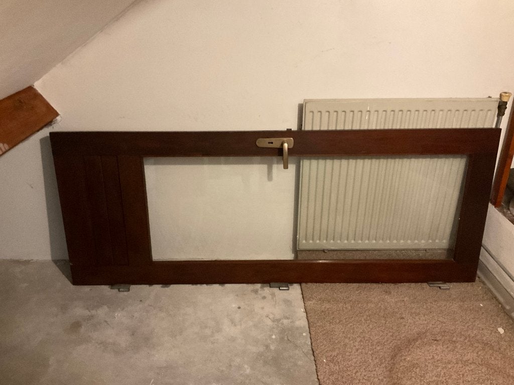 Hardhouten deur, Ophalen, Minder dan 80 cm, 200 tot 215 cm, Glas