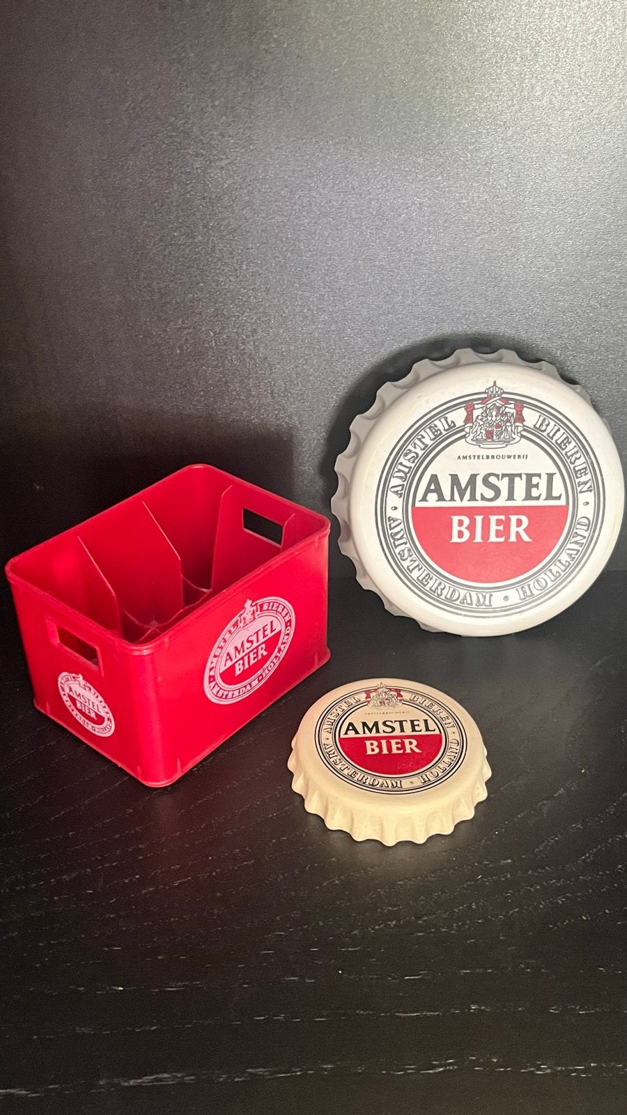 Amstel Bier Reclame Items: Opener, Viltjes & Kratje, Gebruikt, Gebruiksvoorwerp, Ophalen of Verzenden, Amstel