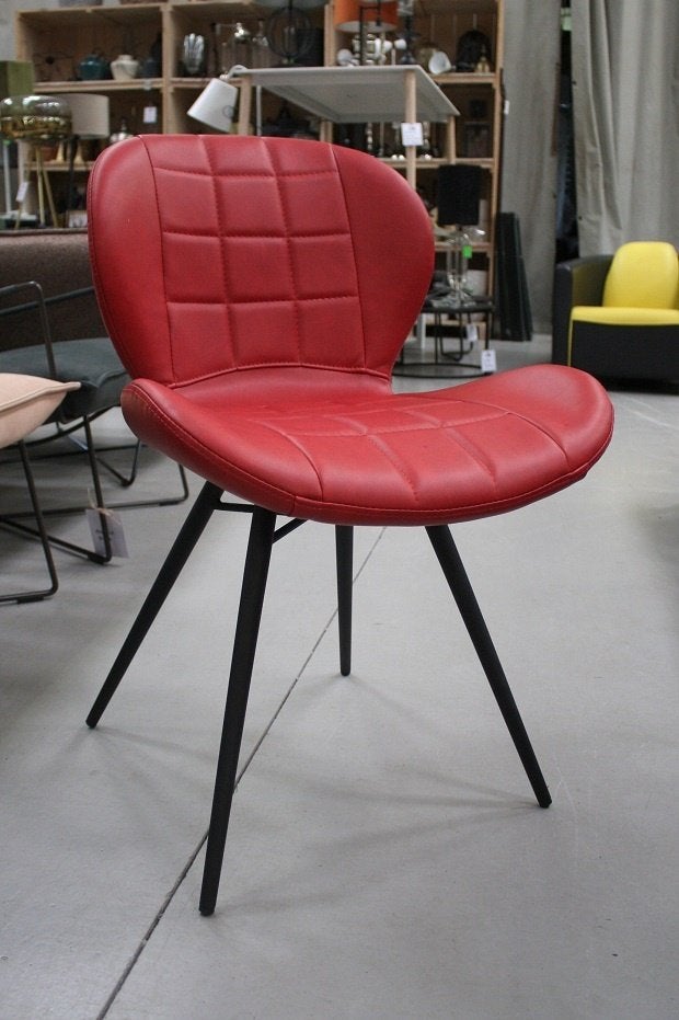 Leuke eetkamerstoelen metaal skai rood vlinderstoel (9x), Huis en Inrichting, Stoelen, Ophalen, Zo goed als nieuw, Metaal, Vijf, Zes of meer stoelen