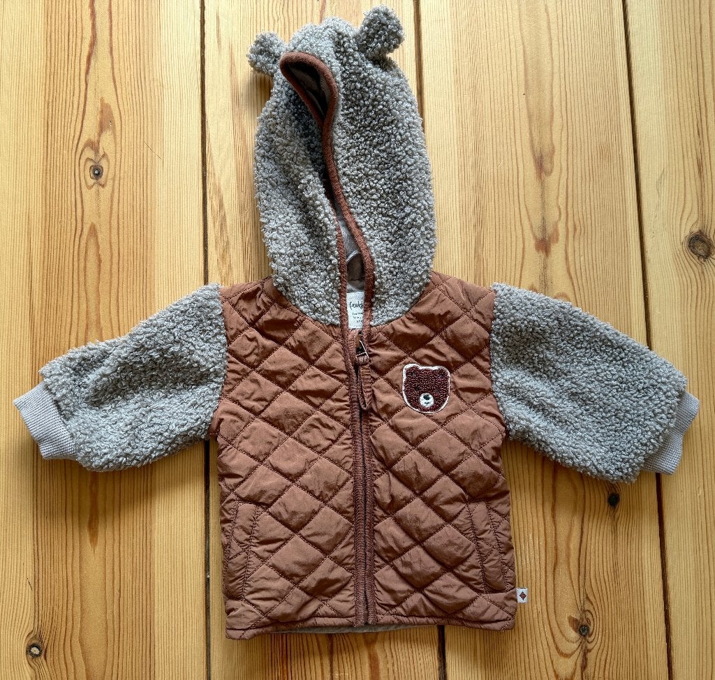 Jas Feetje Baby - Bruin Boucle met Beer - maat 62, Ophalen of Verzenden, Zo goed als nieuw, Jongetje of Meisje, Jasje
