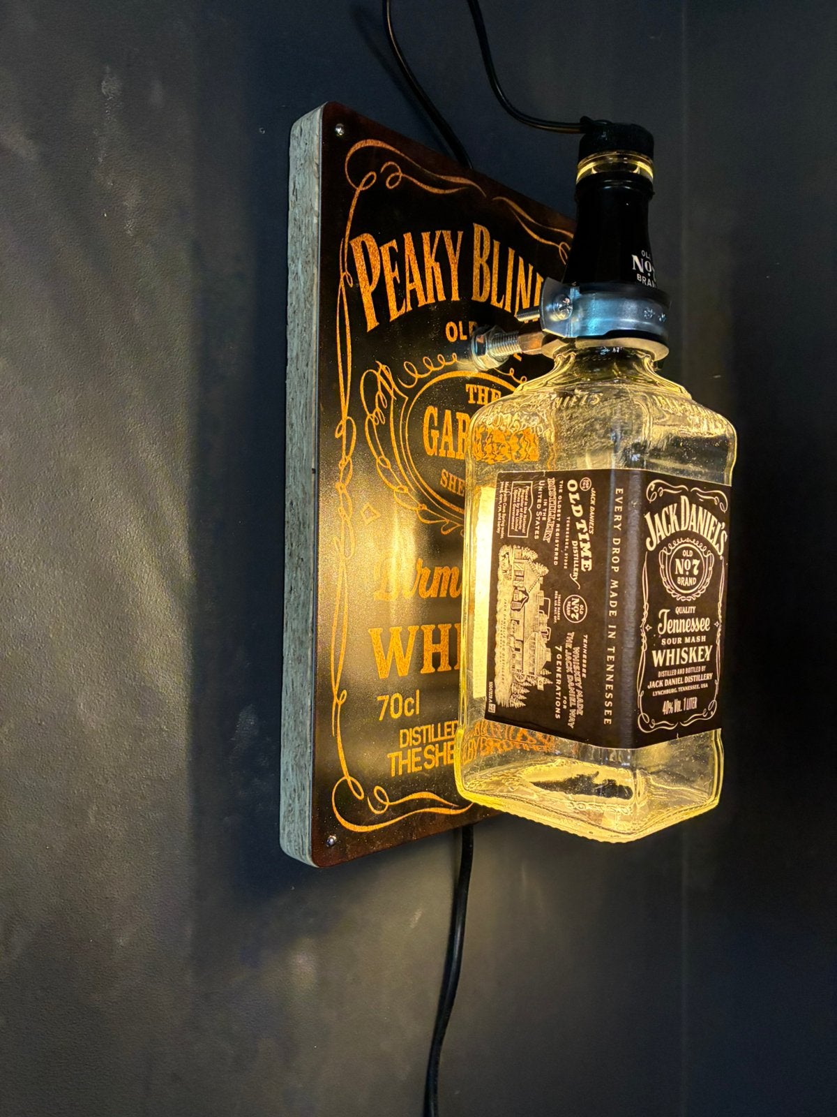 Jack Daniel’s peakey blinders Wandlamp, Met schakelaar, Nieuw, Glas, Wandlamp