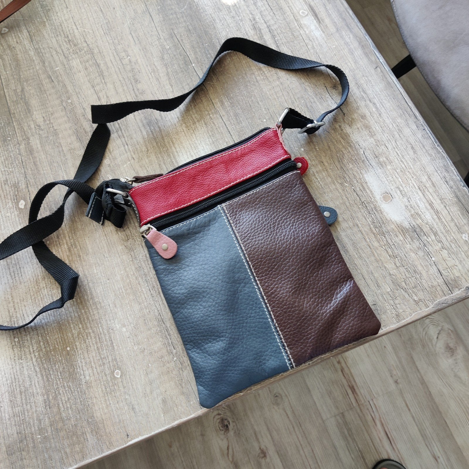 Multicolor leren schoudertasje, Ophalen of Verzenden, Nieuw, Overige kleuren, Schoudertasje