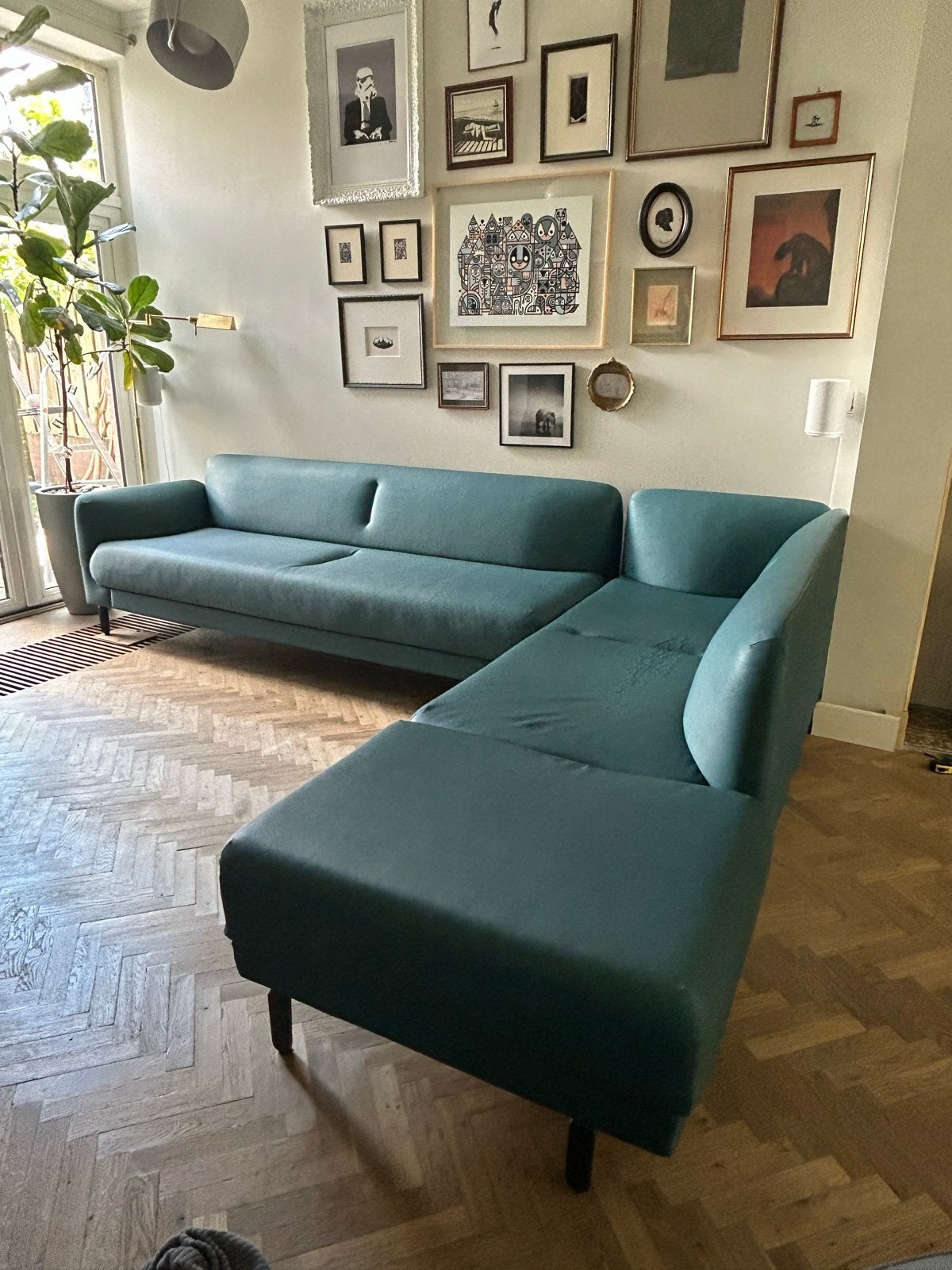 Hoekbank Artifort Figura Petrol - Ruim en Comfortabel, Gebruikt, Hoekbank, 300 cm of meer, Ophalen of Verzenden