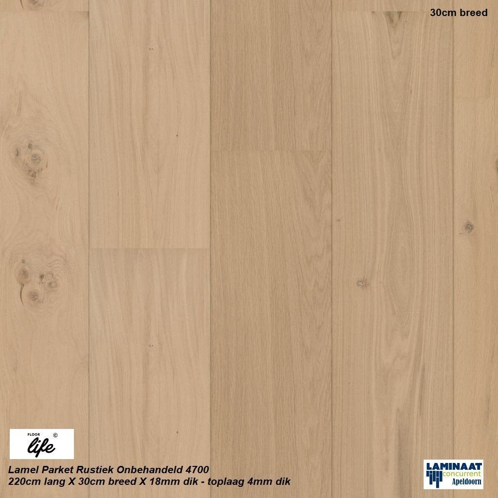 XXL Lamel Parket Bel Air Rustiek Onbehandeld 30cm breed 18mm, 75 m² of meer, XXL lamel parket Onbehandeld 30cm breed plank, Nieuw