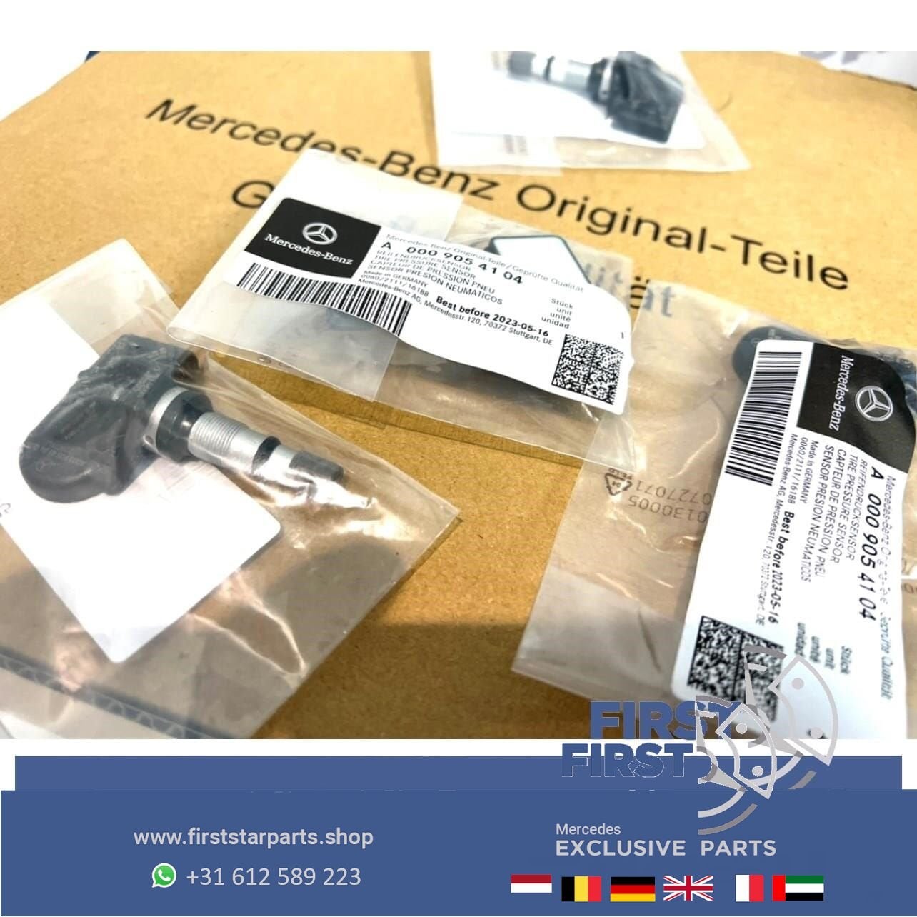 A0009054104 TPMS RDKS BANDENSPANNINGSSENSOR Mercedes G63 A45, Gebruikt, -, Ophalen of Verzenden, -