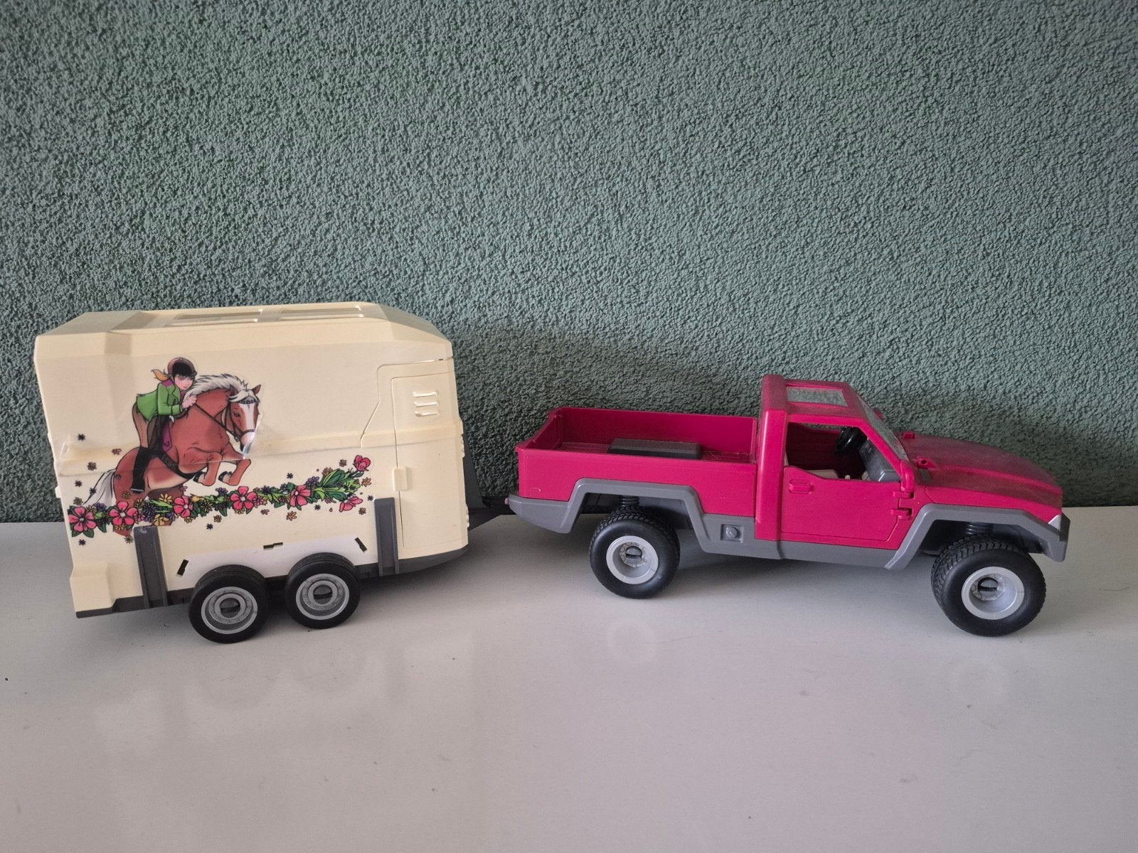 Schleich paardentrailer met Pick-Up, Ophalen of Verzenden, Gebruikt
