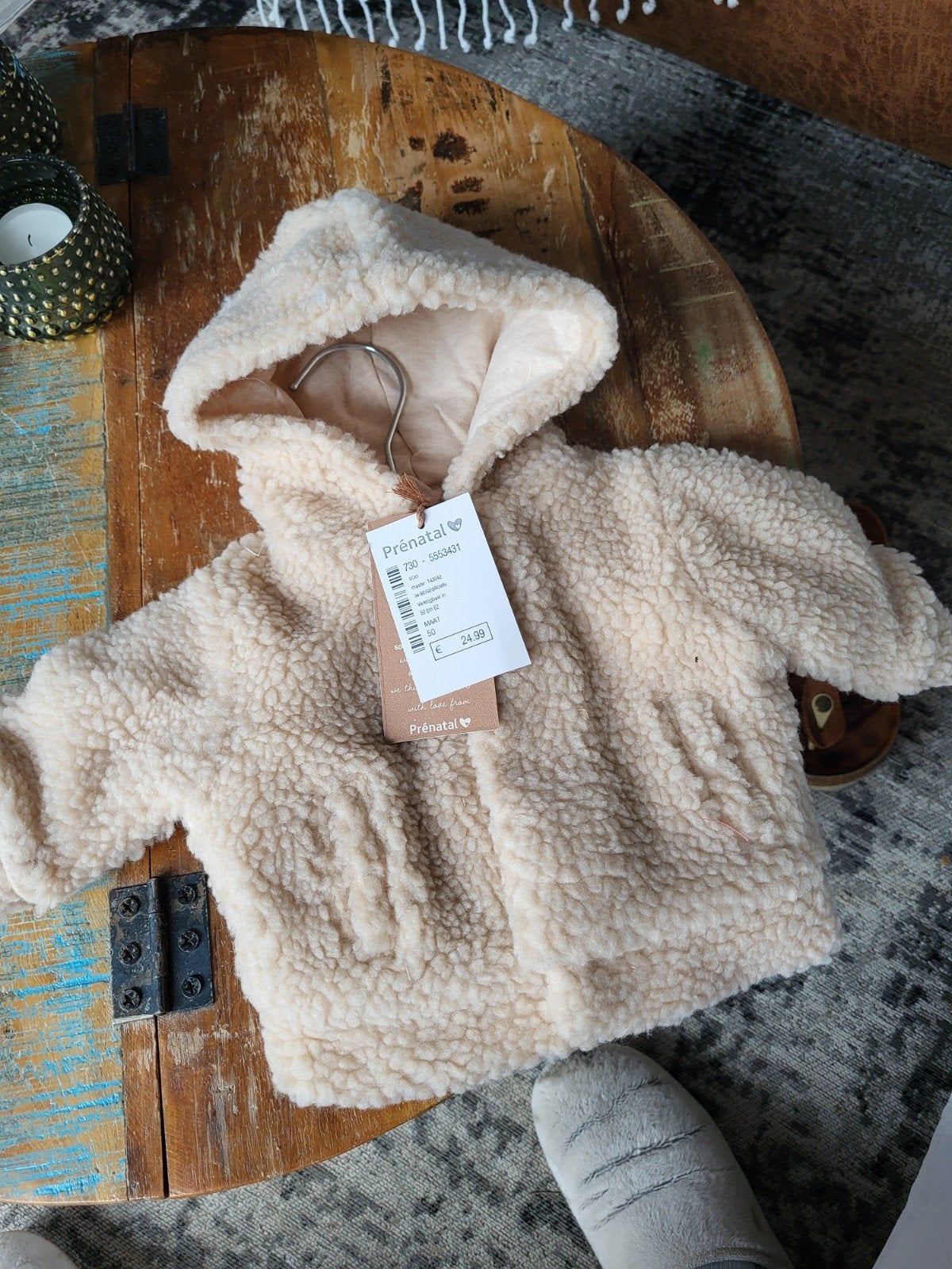 Zacht teddy jasje met capuchon voor baby's, Ophalen of Verzenden, Nieuw, Prénatal, Jongetje of Meisje