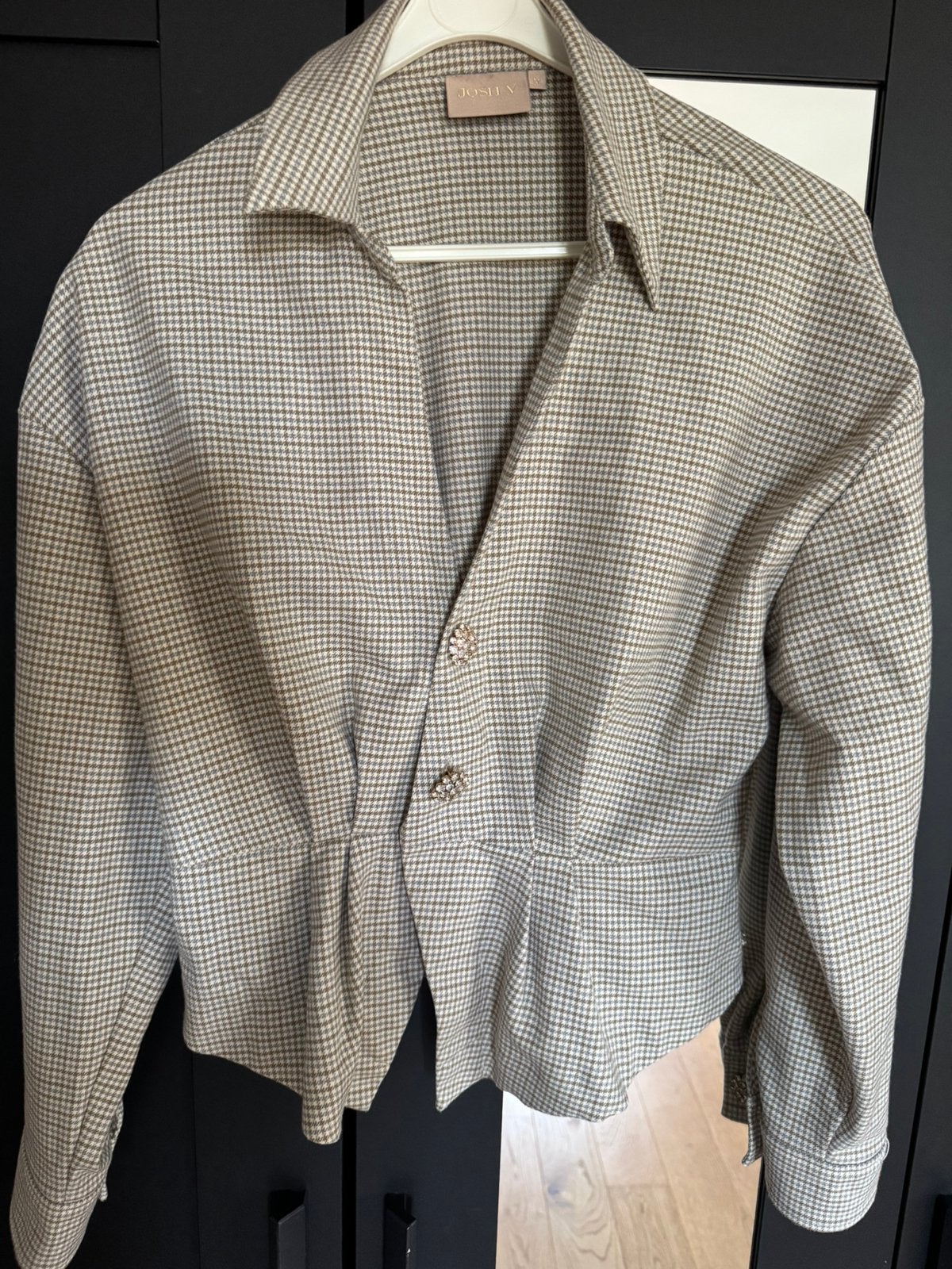 Josh V geruite blouse Swarowski knopen maat M, Maat 38/40 (M), Nieuw, Jasje, Meerkleurig