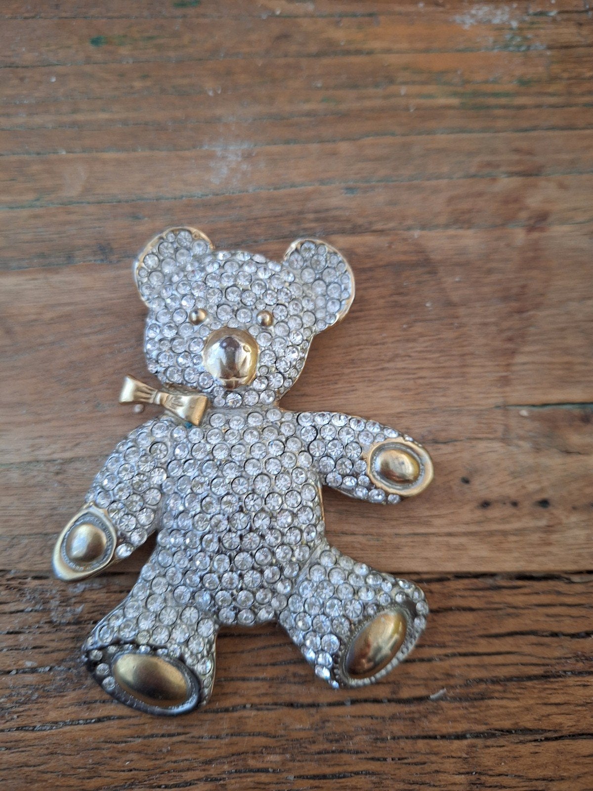 Broche Vintage Strass Beer, Ophalen of Verzenden, Gebruikt, Overige materialen
