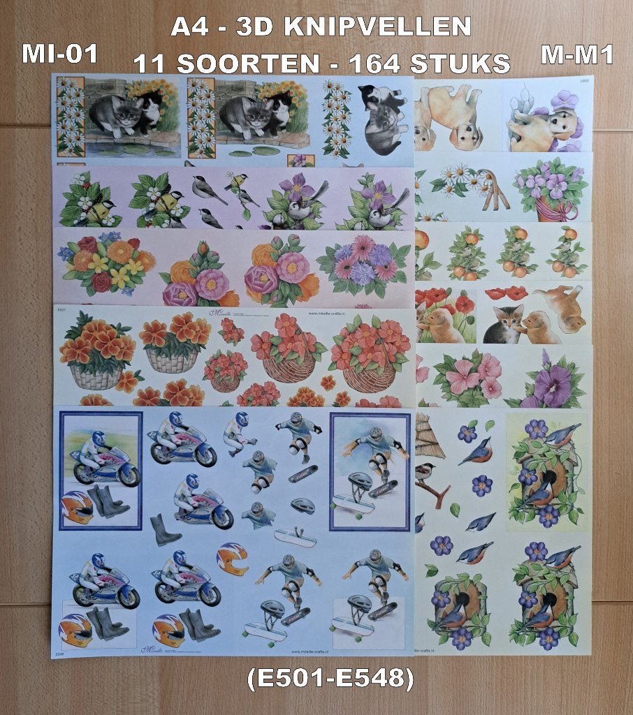 71...A4-3D KNIPVELLEN 111 SOORTEN-871 VELLEN Serie MIREILLE, Ophalen of Verzenden, Nieuw, Meerdere plaatjes