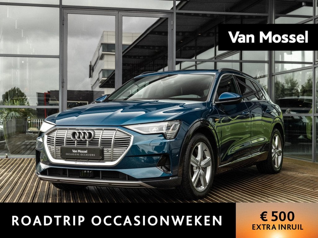 Audi e-tron e-tron 55 quattro 95 kWh | SOH 90% | SPORTSTOELE, Auto's, Audi, Automaat, Zwart, 95 kWh, Blauw