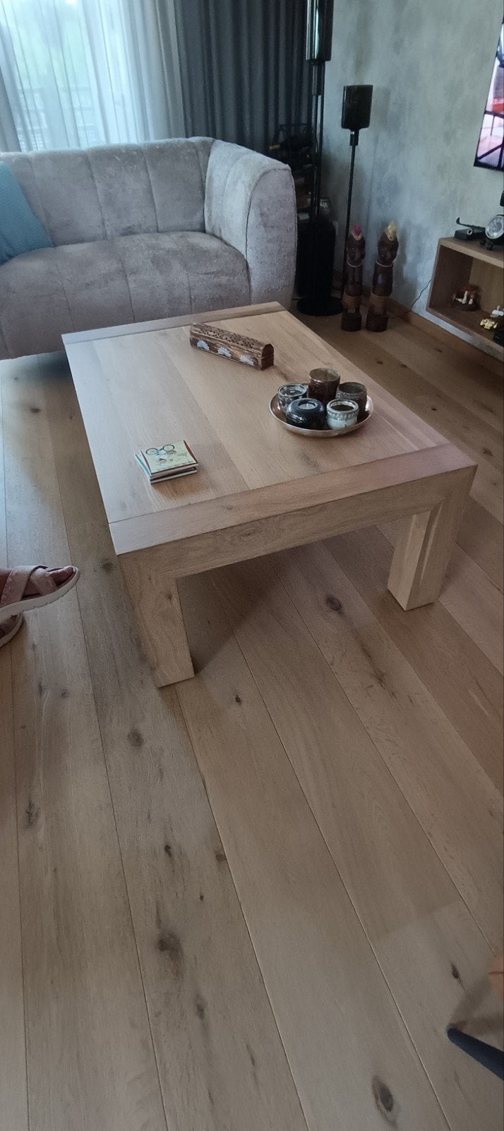 eiken salontafel, Ophalen, Modern, Robuust, Tijdloos, Eikenhout, Zo goed als nieuw