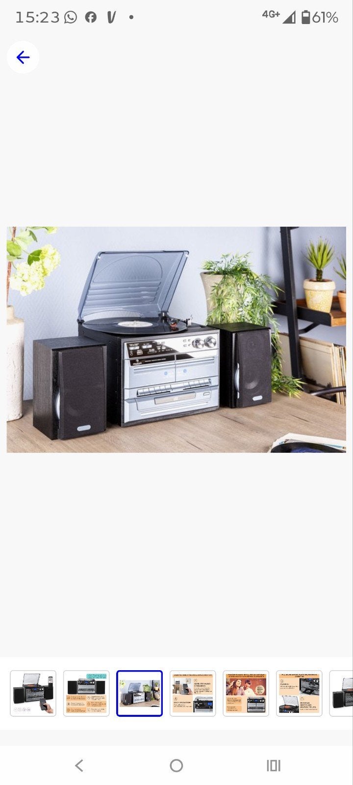 Stereo met platenspeler, CD, cassette, radio, Blu, Audio, Tv en Foto, Ophalen of Verzenden, Nieuw, Cassettedeck, Losse componenten