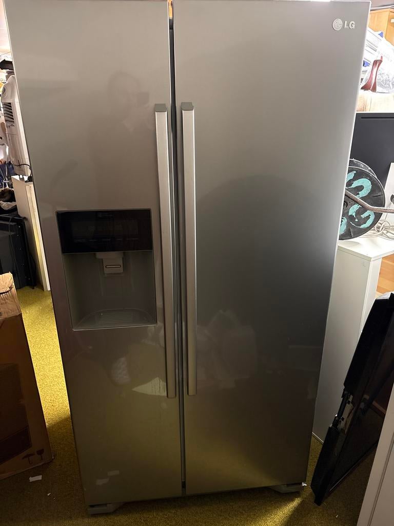 LG Amerikaanse Koelkast Side-by-Side met Water/IJs Dispenser, Ophalen, Gebruikt, 200 liter of meer, 60 cm of meer