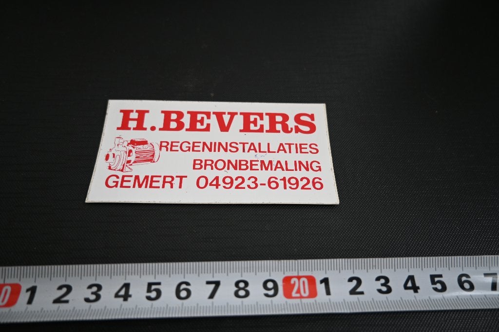 sticker Gemert Regeninstallaties Bronbemaling H. BEVERS, Ophalen, Zo goed als nieuw