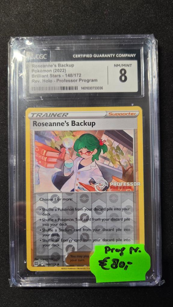 Roseanne's Backup Proffessors program! CGC 8 NM/MINT, Ophalen of Verzenden, Zo goed als nieuw, Losse kaart, Foil