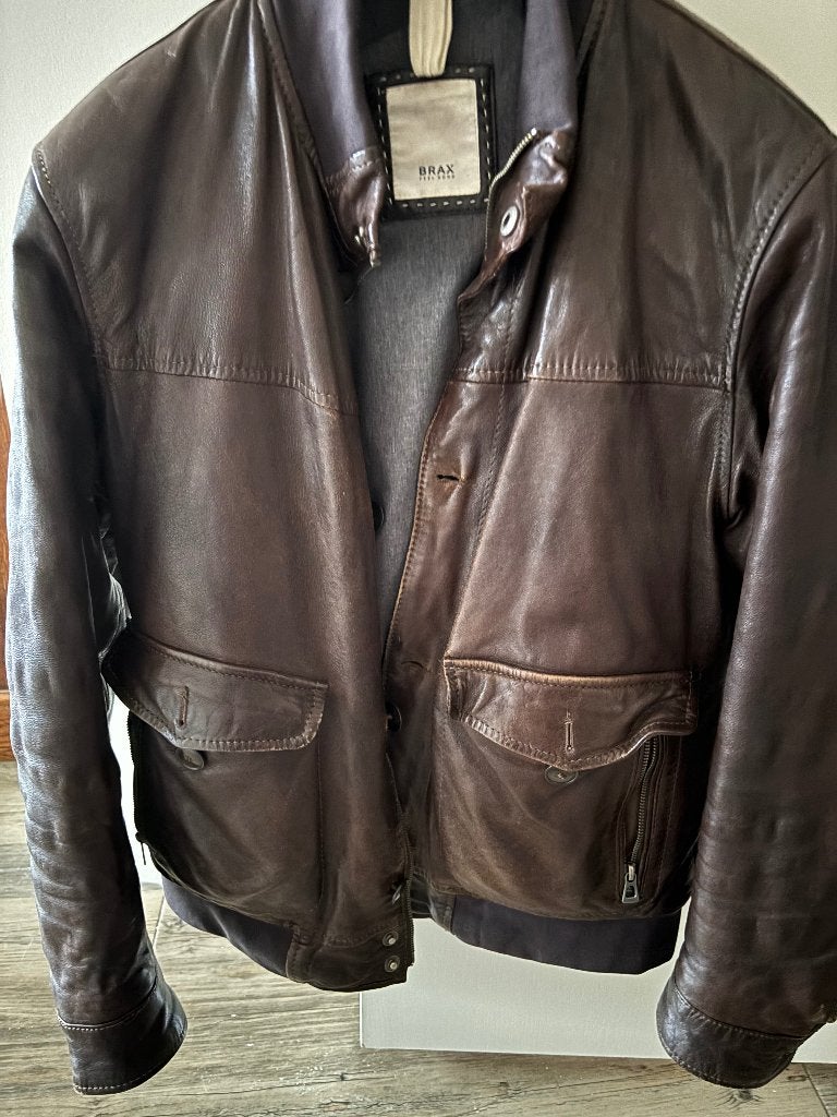 Leren bomberjack, Kleding | Heren, Brax, Bruin, Maat 48/50 (M), Ophalen of Verzenden