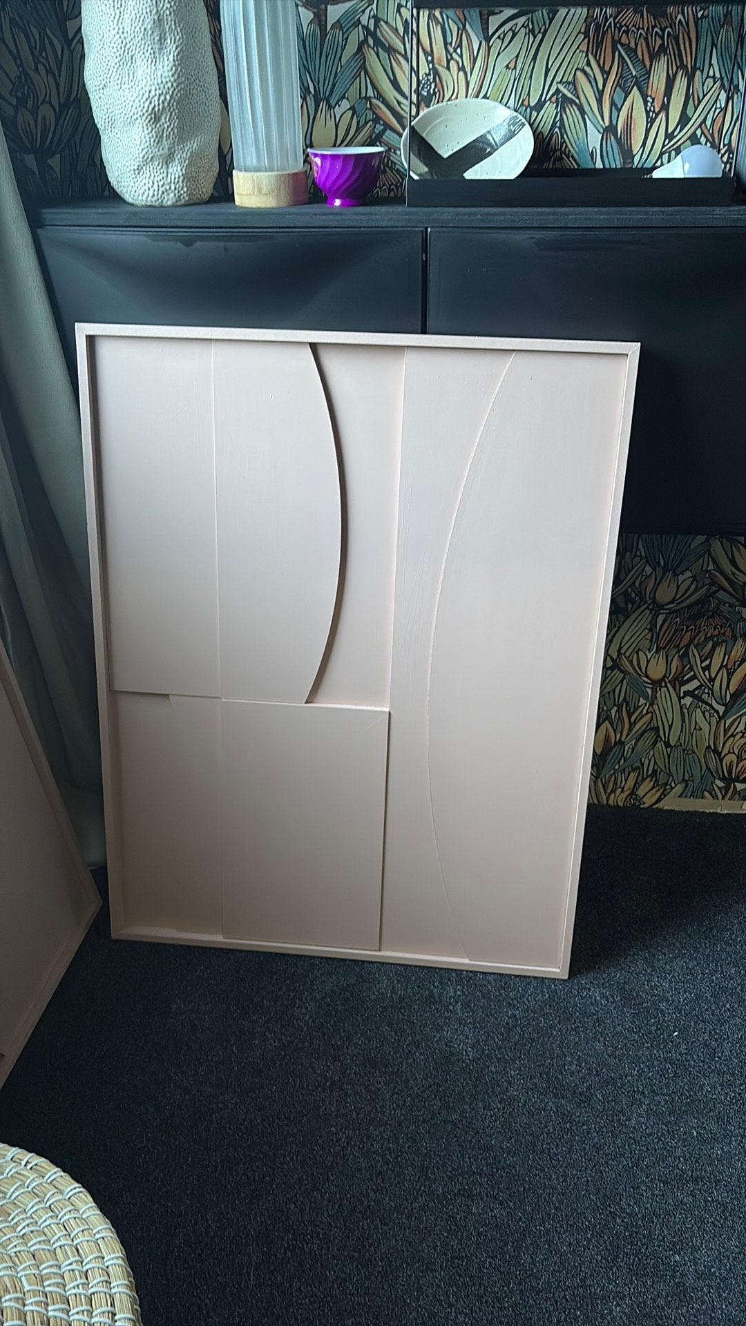 2 grote houten schilderijen, Ophalen, Zo goed als nieuw, Minder dan 50 cm, Schilderij