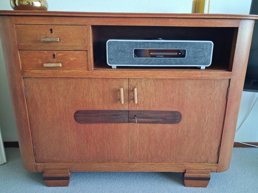 antiek eiken vintage Amsterdamse School Art Deco kast, Ophalen