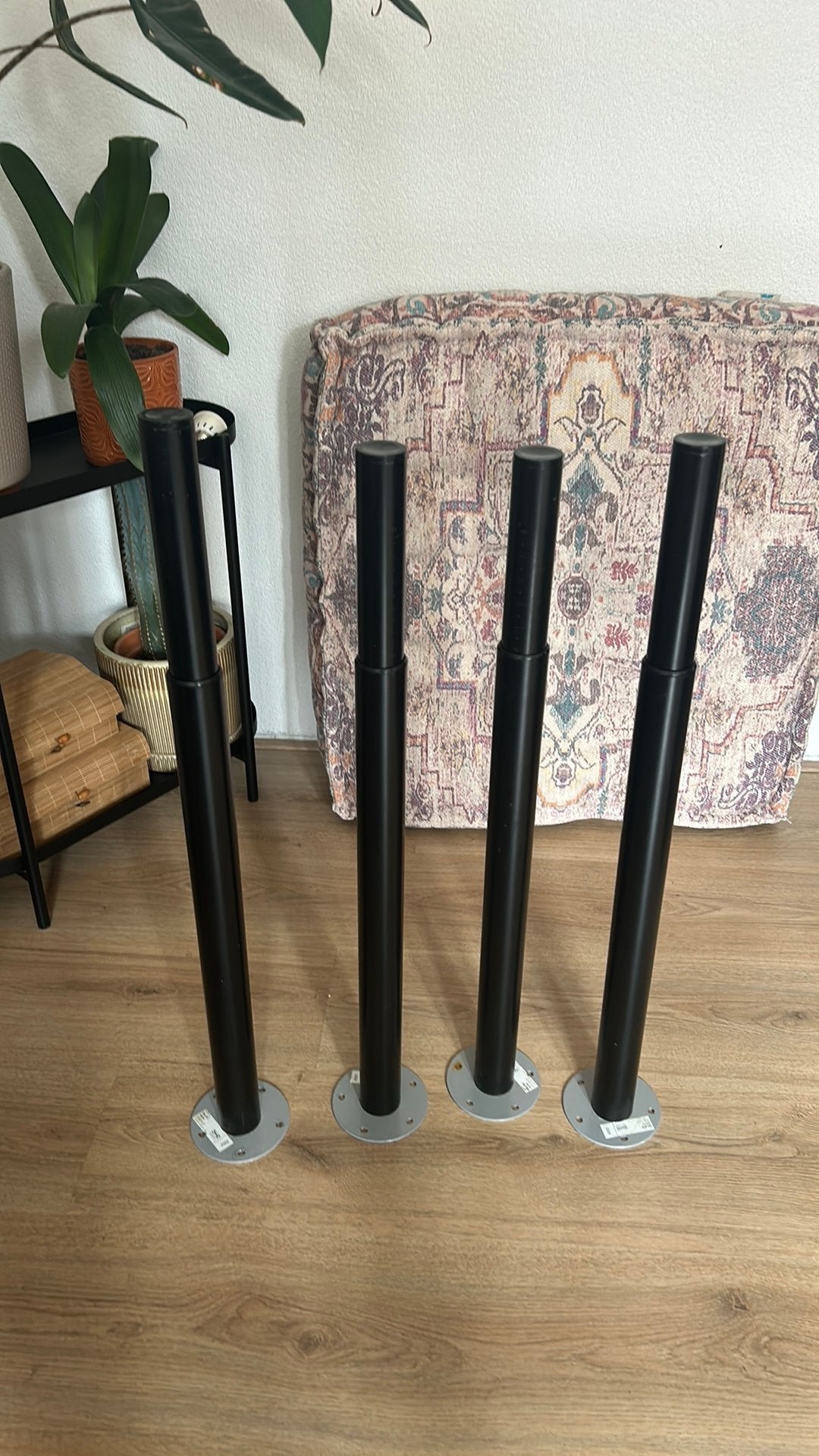 Verstelbare tafelpoten Olov Ikea zwart, Huis en Inrichting, Tafelonderdelen, Ophalen, Zo goed als nieuw, Rond, 50 tot 100 cm