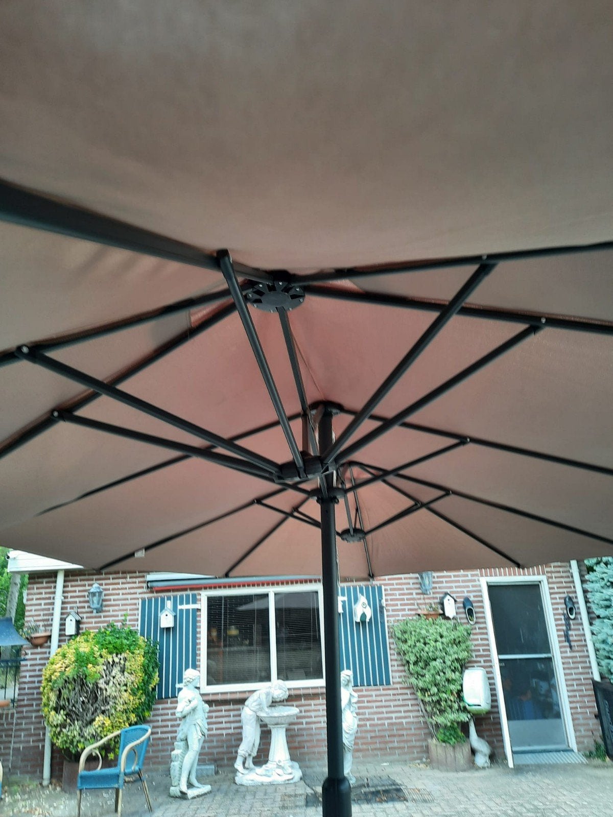 dubbele parasol, Ophalen, Zweefparasol