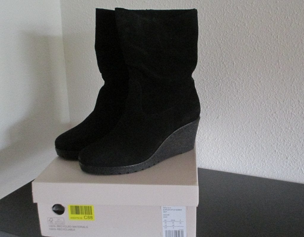 Suede sleehak laarzen maat 40, Zwart, Lage of Enkellaarzen, Nieuw, Ophalen of Verzenden
