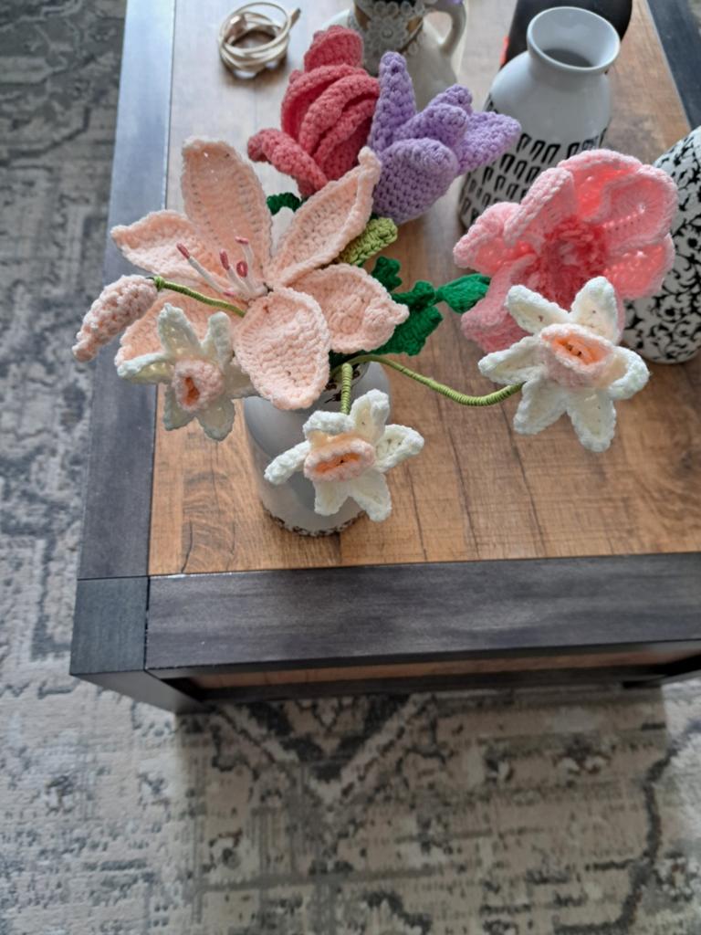 Gehaakt bloemen boeket incl vaas, Ophalen of Verzenden, Nieuw