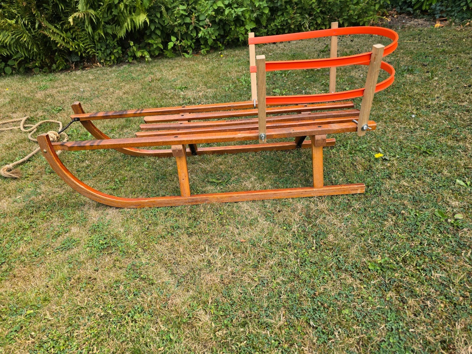 DAVOS Germina originele houten slee, Ophalen, Rugleuning, Gebruikt, Hout