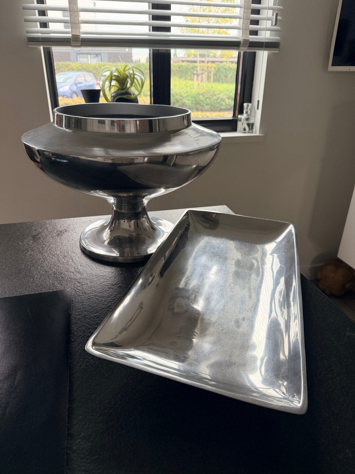Decoratieve schaal en dienblad - Aluminium, Ophalen, Gebruikt
