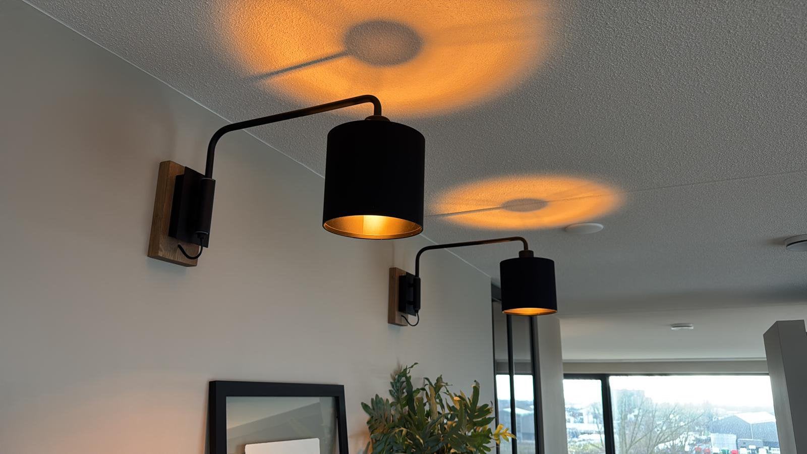 2 wandlampen, Ophalen, Overige materialen, Zwart, E27 (groot)