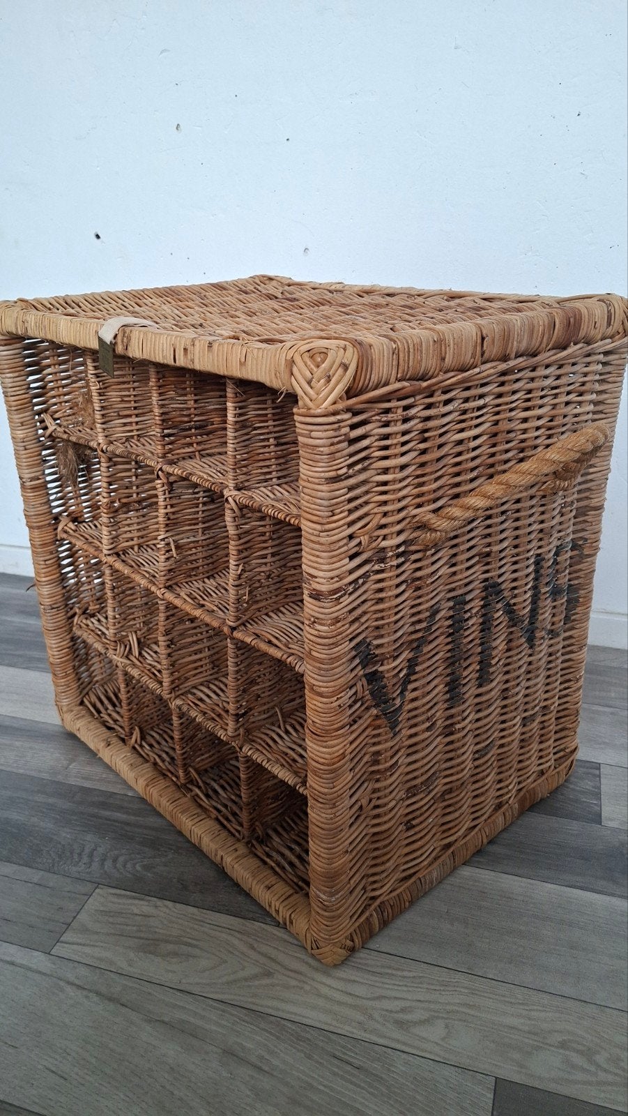 Riviera Maison Wijnrek Rotan - Vintage Look, Ophalen, Gebruikt, 15 tot 25 flessen, Overige materialen
